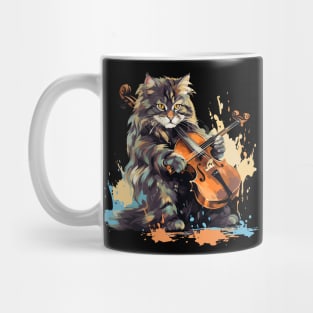 Maine Coon Cat Playing Violin Mug